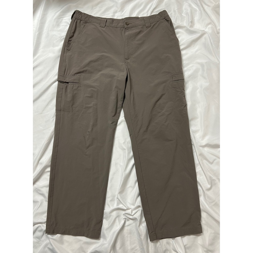 LL Bean Cresta Hiking Pants Mens 36x29 Brown Nylon Spandex Cargo Outdoor 276056